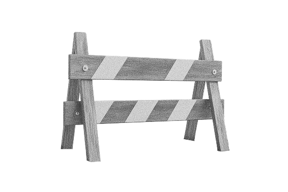 blocco stradale in legno